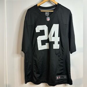 Marshawn Lynch #24 Oakland Raiders NFL NIKE Home Black Game Jersey Men's XL
